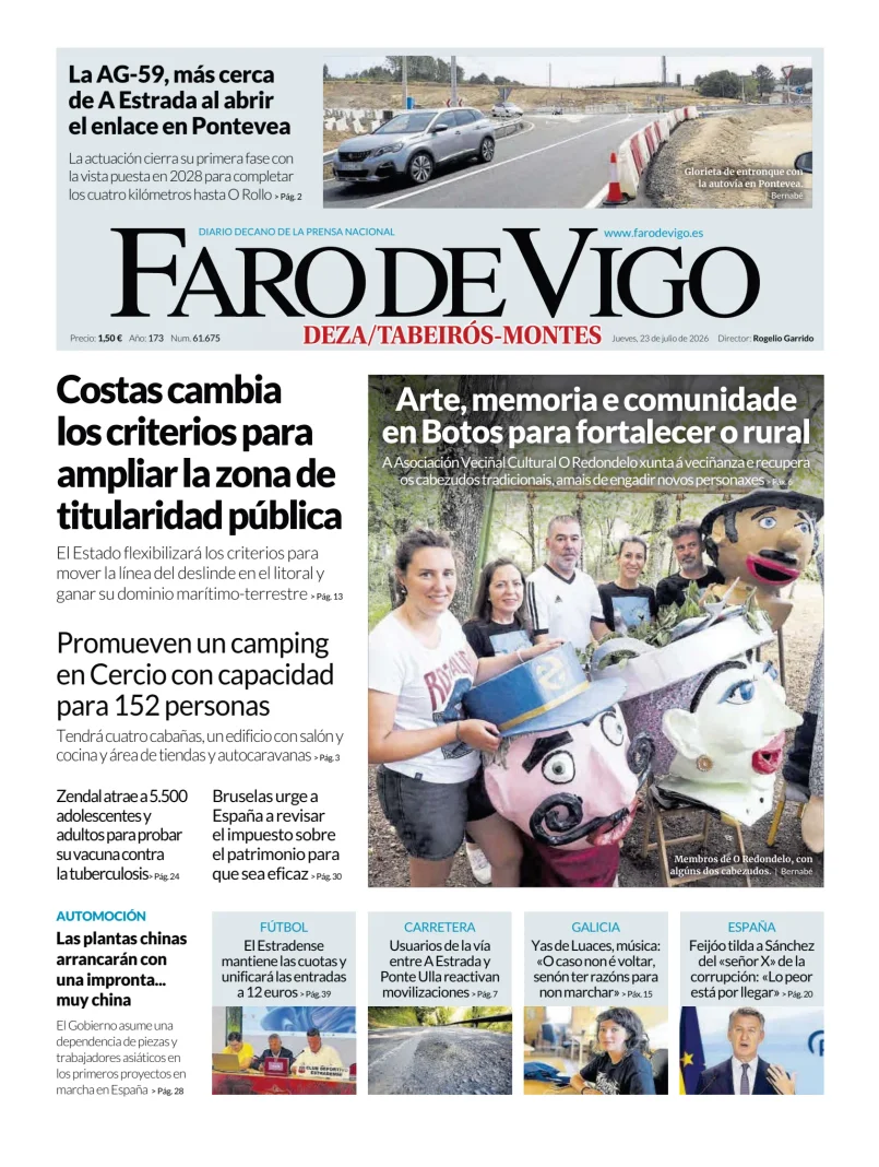 Portada de Faro de Vigo (Deza/Tabeiros-Montes)