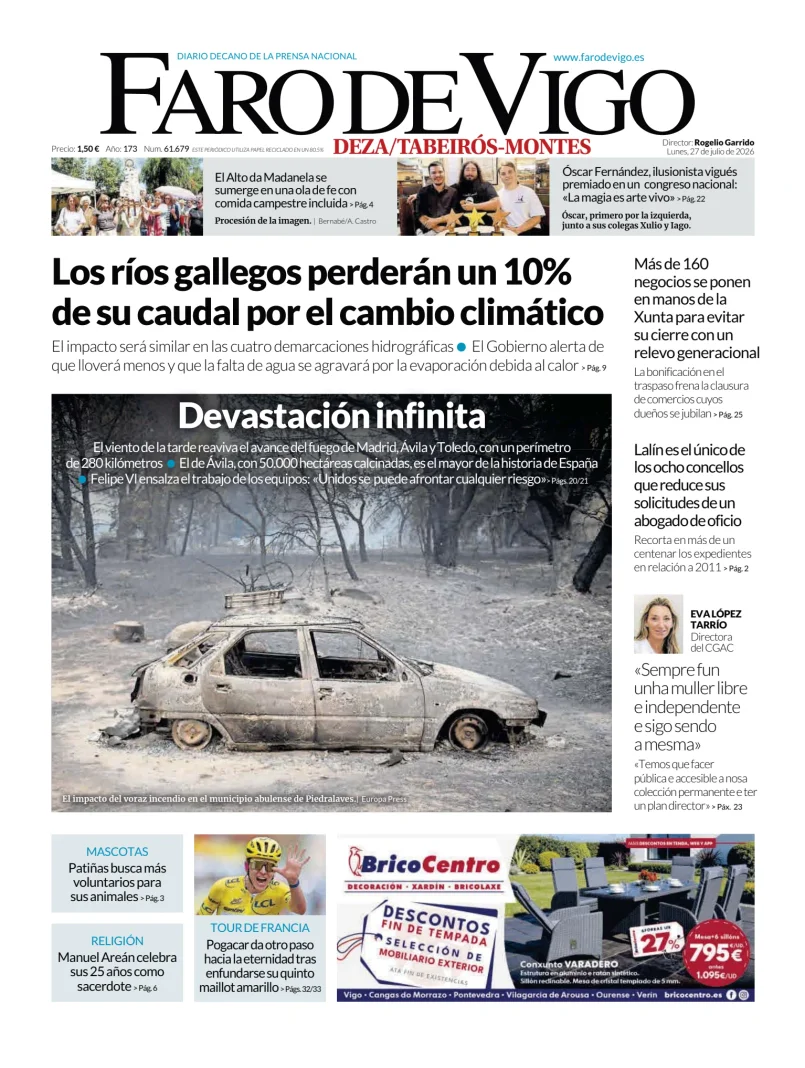 Portada de Faro de Vigo (Deza/Tabeiros-Montes)