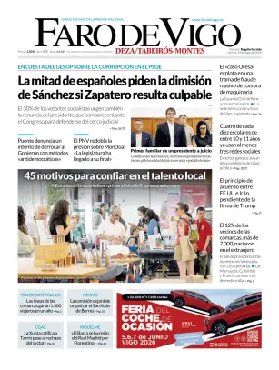 Portada de Faro de Vigo (Deza/Tabeiros-Montes), 29 de mayo de 2026