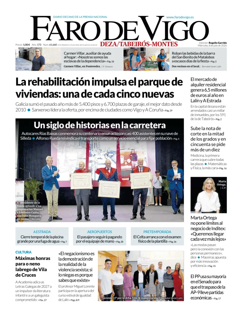 Portada de Faro de Vigo (Deza/Tabeiros-Montes)