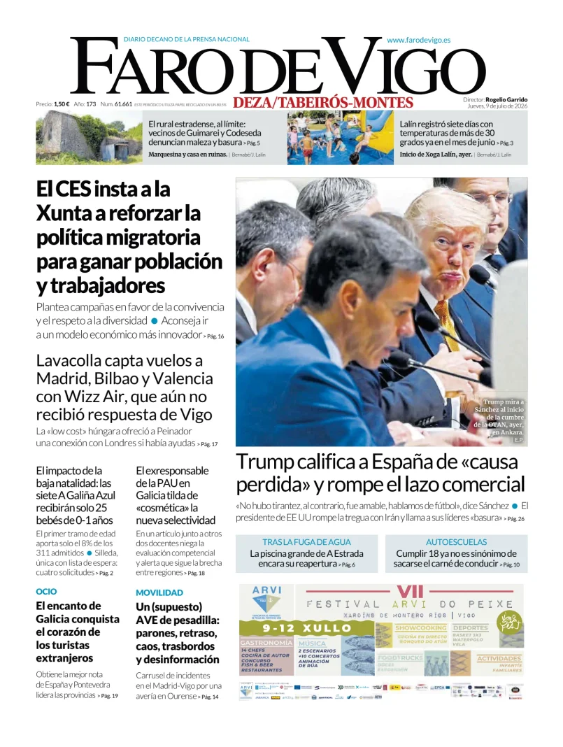 Portada de Faro de Vigo (Deza/Tabeiros-Montes)