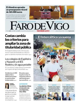 Portada de Faro de Vigo (O Morrazo), 23 de julio de 2026