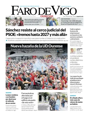Portada de Faro de Vigo (Ourense), 1 de junio de 2026