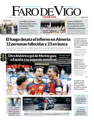 Portada de Faro de Vigo (Ourense), 11 de julio de 2026