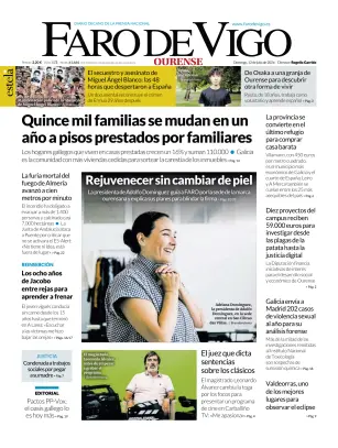 Portada de Faro de Vigo (Ourense), 12 de julio de 2026