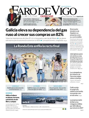 Portada de Faro de Vigo (Ourense), 22 de julio de 2026