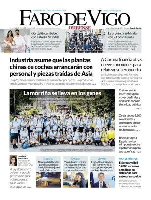 Portada de Faro de Vigo (Ourense), 23 de julio de 2026