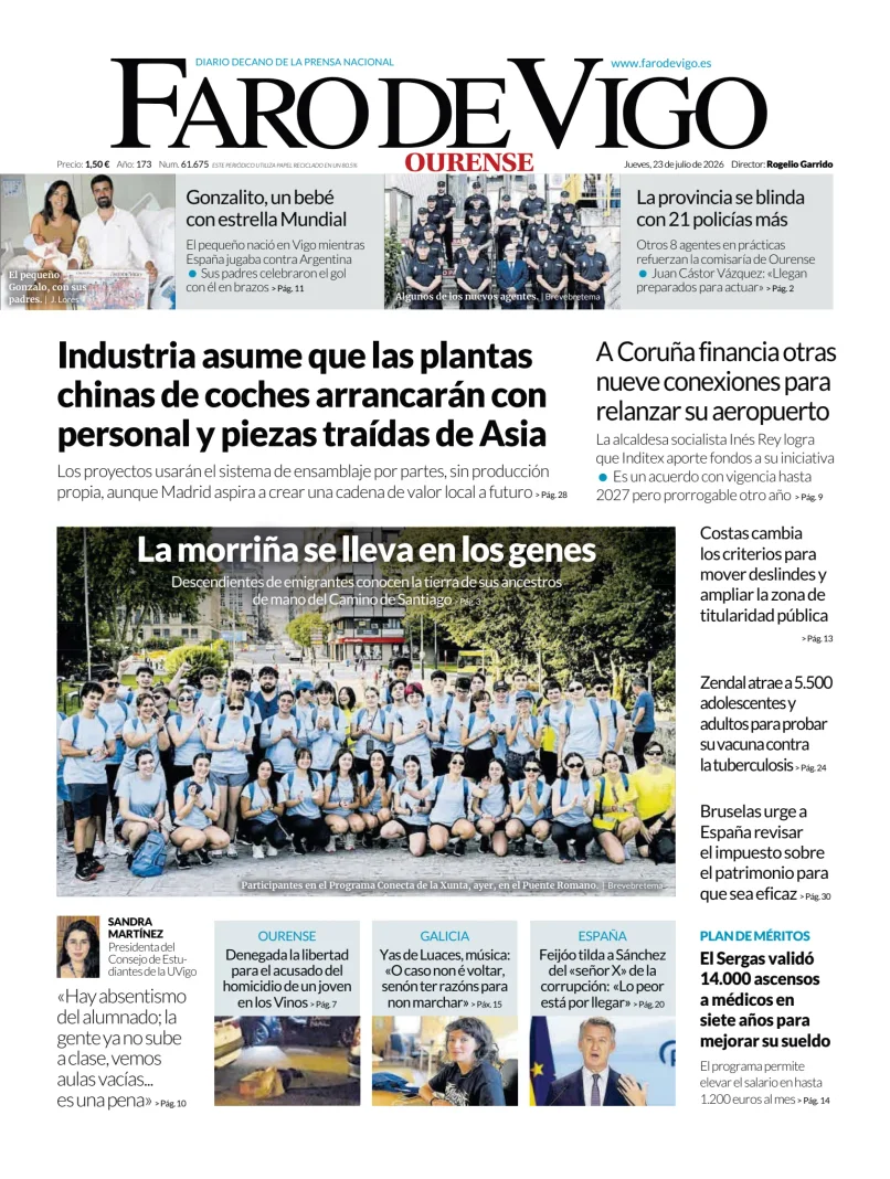 Portada de Faro de Vigo (Ourense)