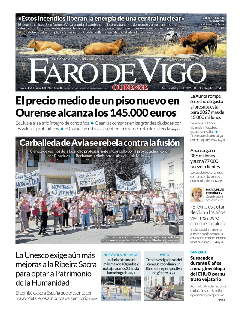 Portada de Faro de Vigo (Ourense)
