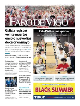 Portada de Faro de Vigo (Ourense), 3 de junio de 2026