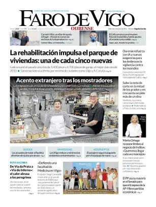 Portada de Faro de Vigo (Ourense), 8 de julio de 2026