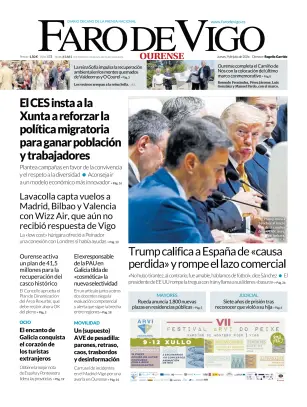 Portada de Faro de Vigo (Ourense), 9 de julio de 2026