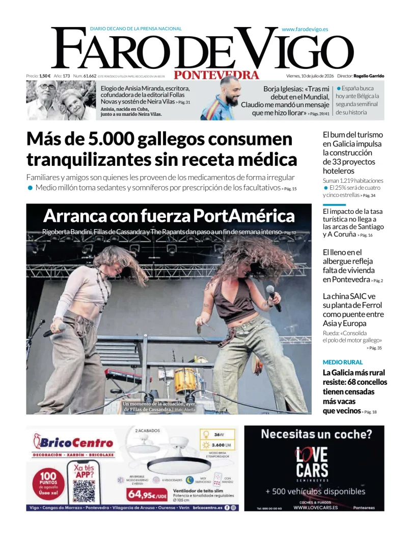 Portada de Faro de Vigo (Pontevedra)