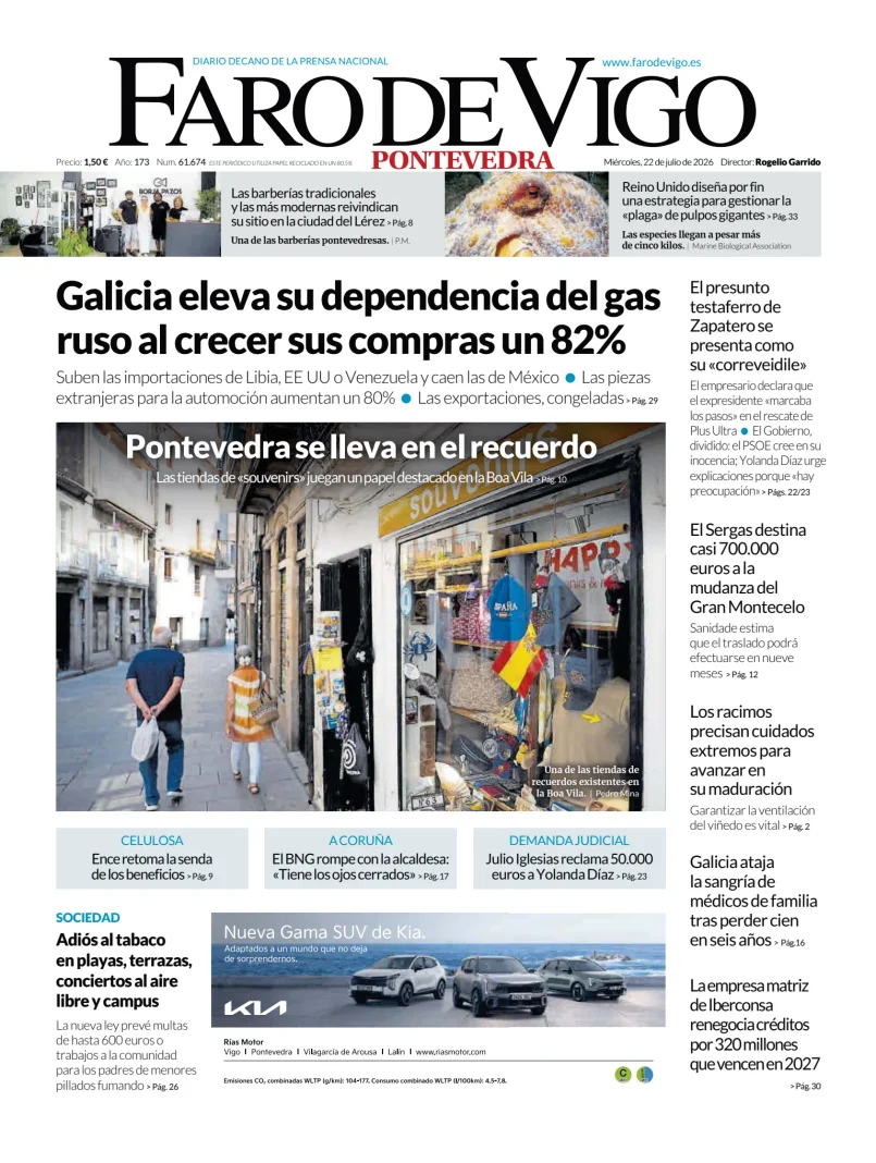 Portada de Faro de Vigo (Pontevedra)