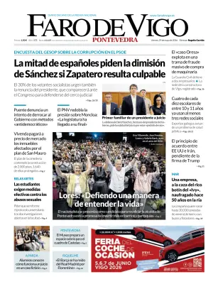 Portada de Faro de Vigo (Pontevedra), 29 de mayo de 2026