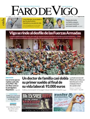 Portada de Faro de Vigo, 31 de mayo de 2026