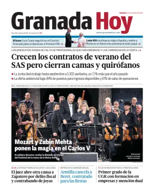 Portada de Granada Hoy, 13 de junio de 2026