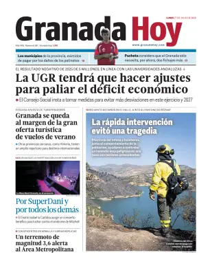 Portada de Granada Hoy, 27 de julio de 2026