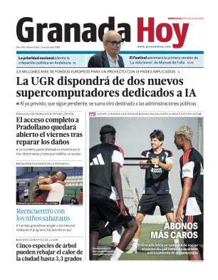 Portada de Granada Hoy, 8 de julio de 2026