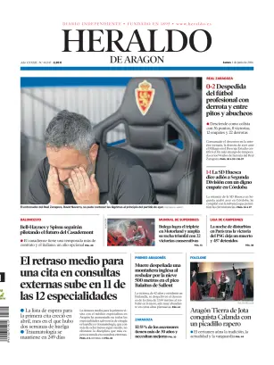 Portada de Heraldo de Aragón, 1 de junio de 2026