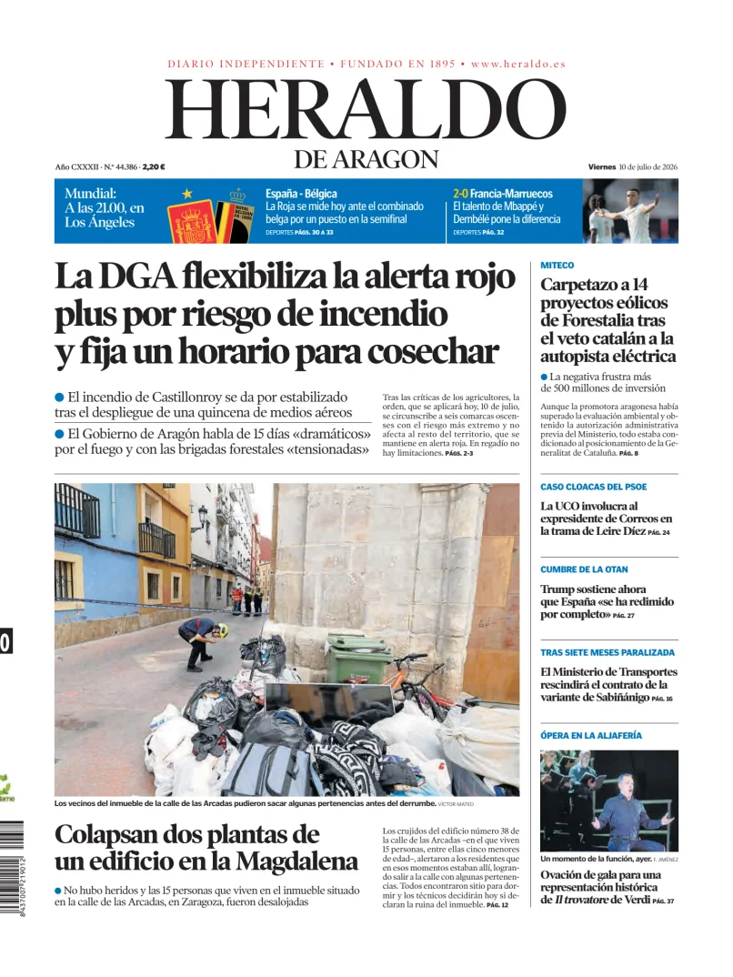 Portada de Heraldo de Aragón