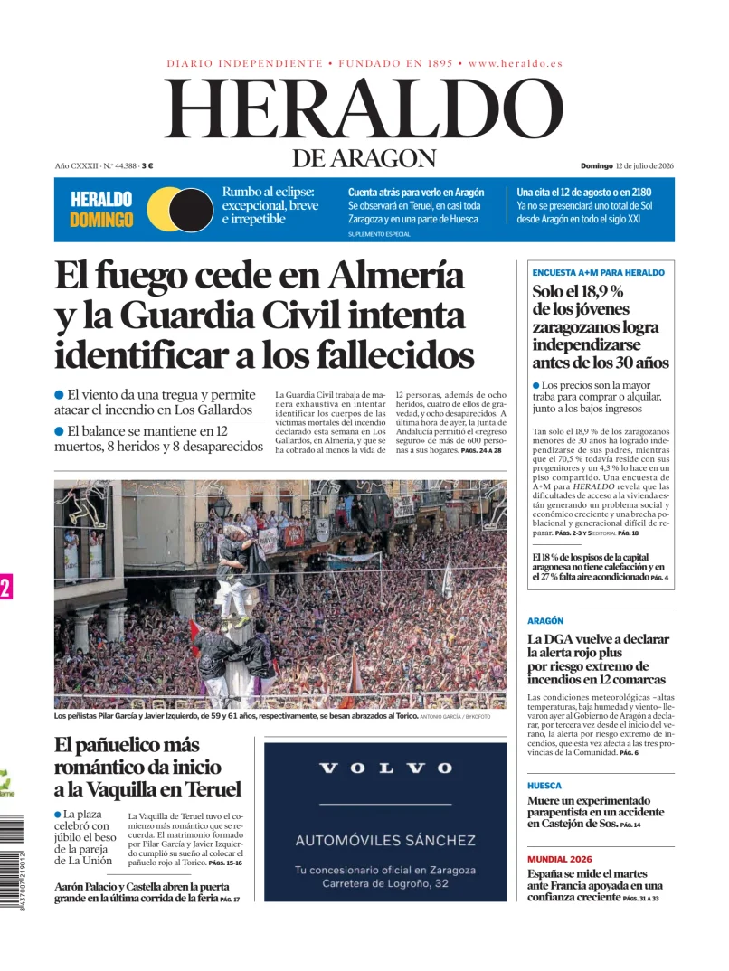 Portada de Heraldo de Aragón