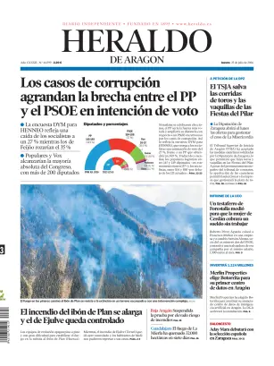 Portada de Heraldo de Aragón, 23 de julio de 2026