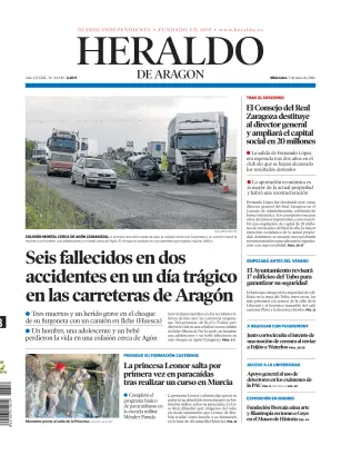 Portada de Heraldo de Aragón, 3 de junio de 2026