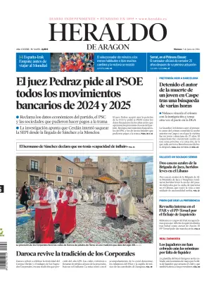 Portada de Heraldo de Aragón, 5 de junio de 2026