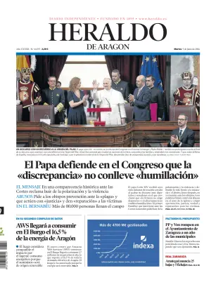 Portada de Heraldo de Aragón, 9 de junio de 2026