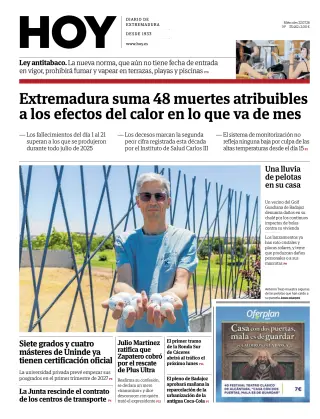 Portada de Hoy, 22 de julio de 2026