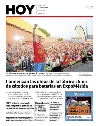 Portada de Hoy, 24 de julio de 2026