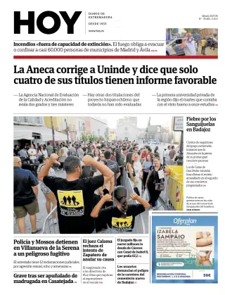 Portada de Hoy, 25 de julio de 2026
