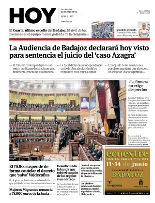 Portada de Hoy, 9 de junio de 2026