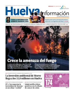 Portada de Huelva Información, 10 de junio de 2026