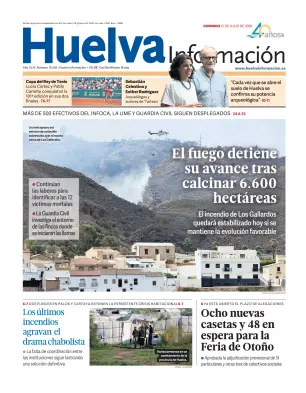 Portada de Huelva Información, 12 de julio de 2026