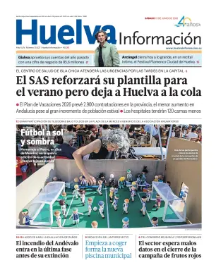 Portada de Huelva Información, 13 de junio de 2026
