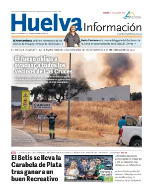 Portada de Huelva Información, 23 de julio de 2026