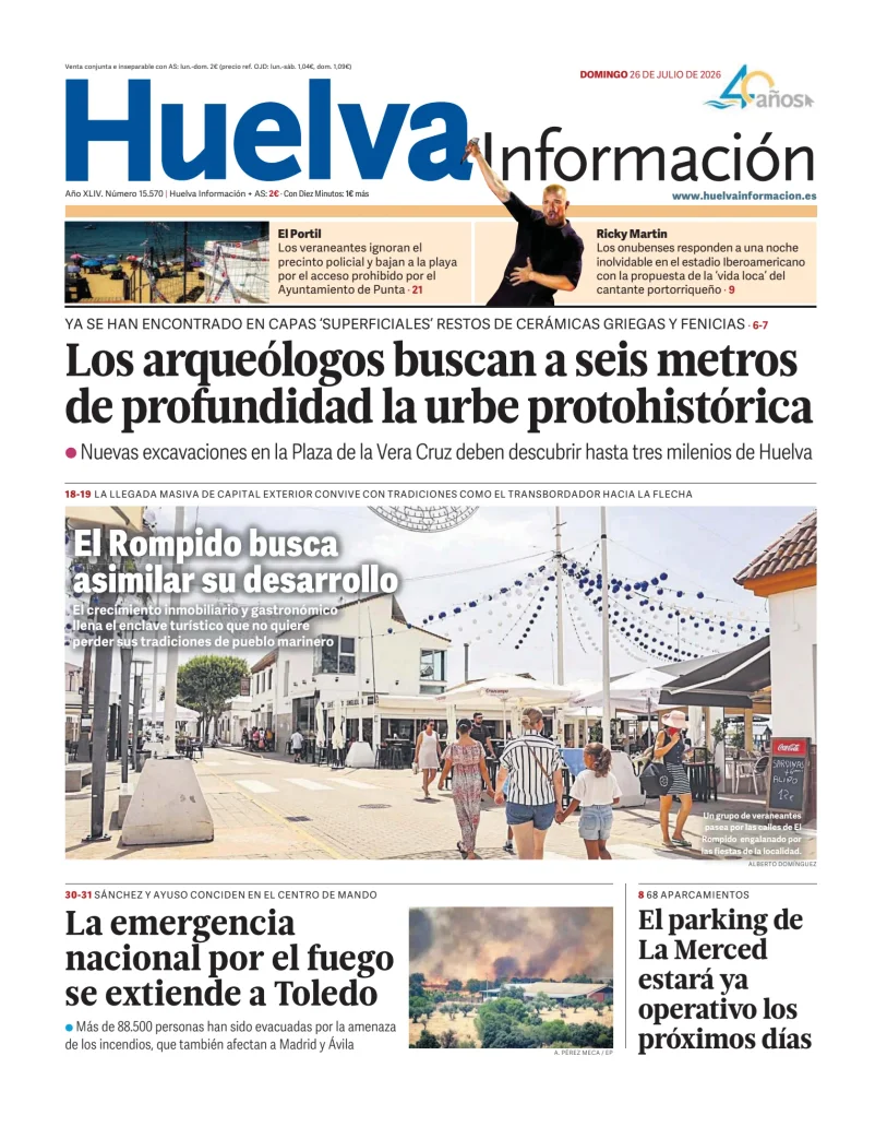 Portada de Huelva Información