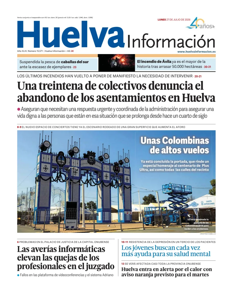 Portada de Huelva Información