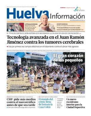 Portada de Huelva Información, 31 de mayo de 2026