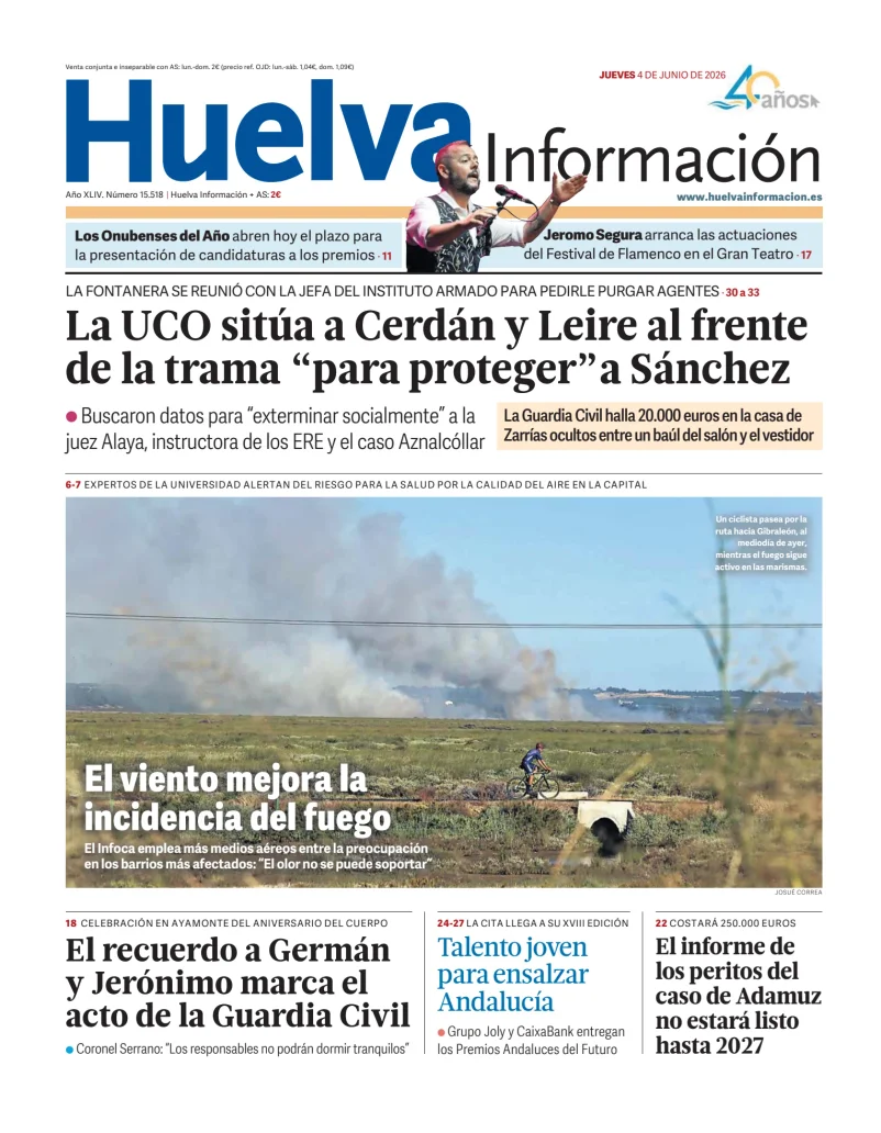Portada de Huelva Información