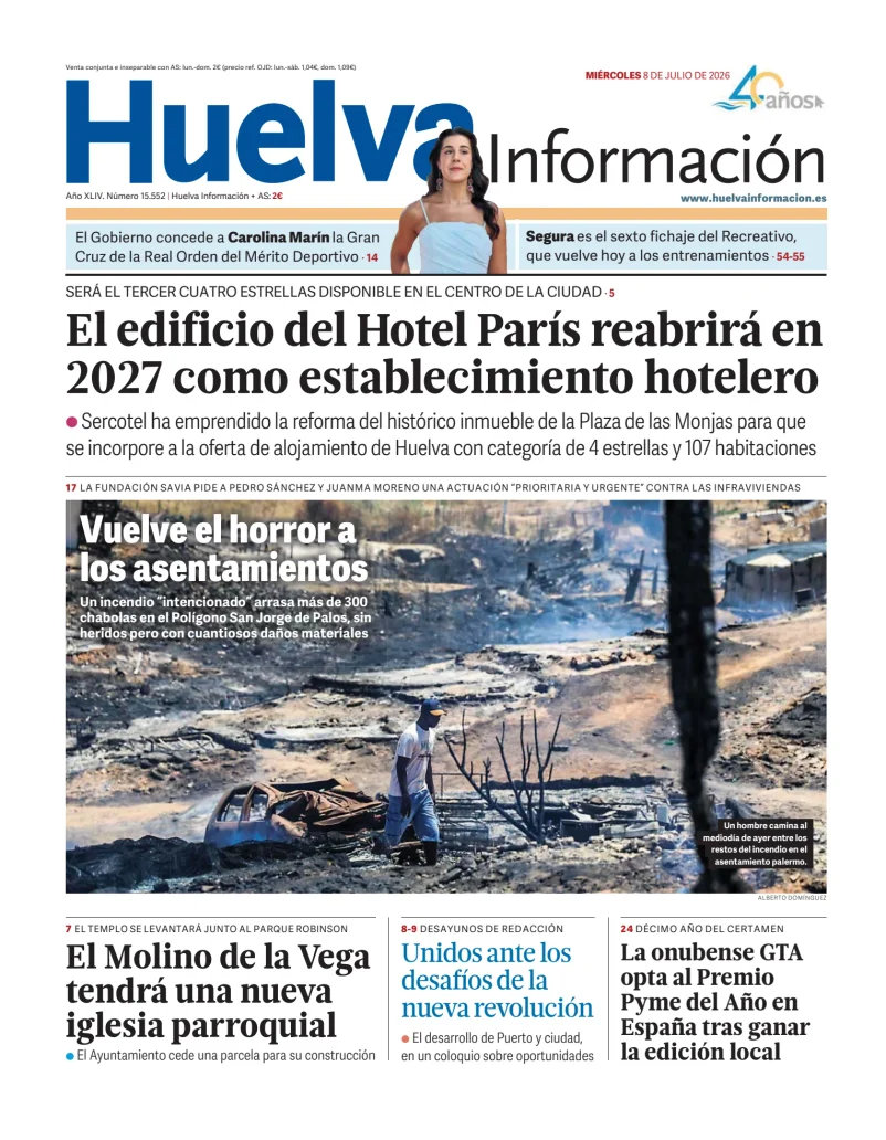 Portada de Huelva Información