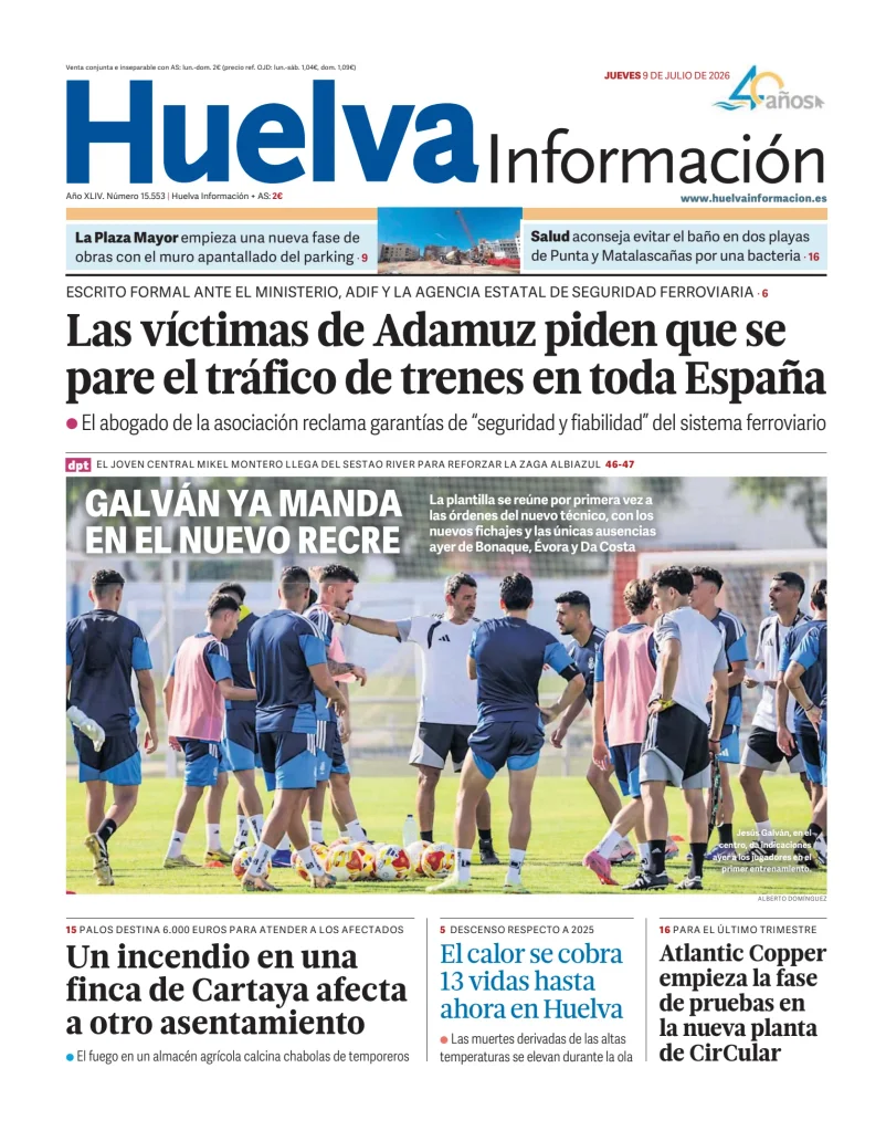 Portada de Huelva Información