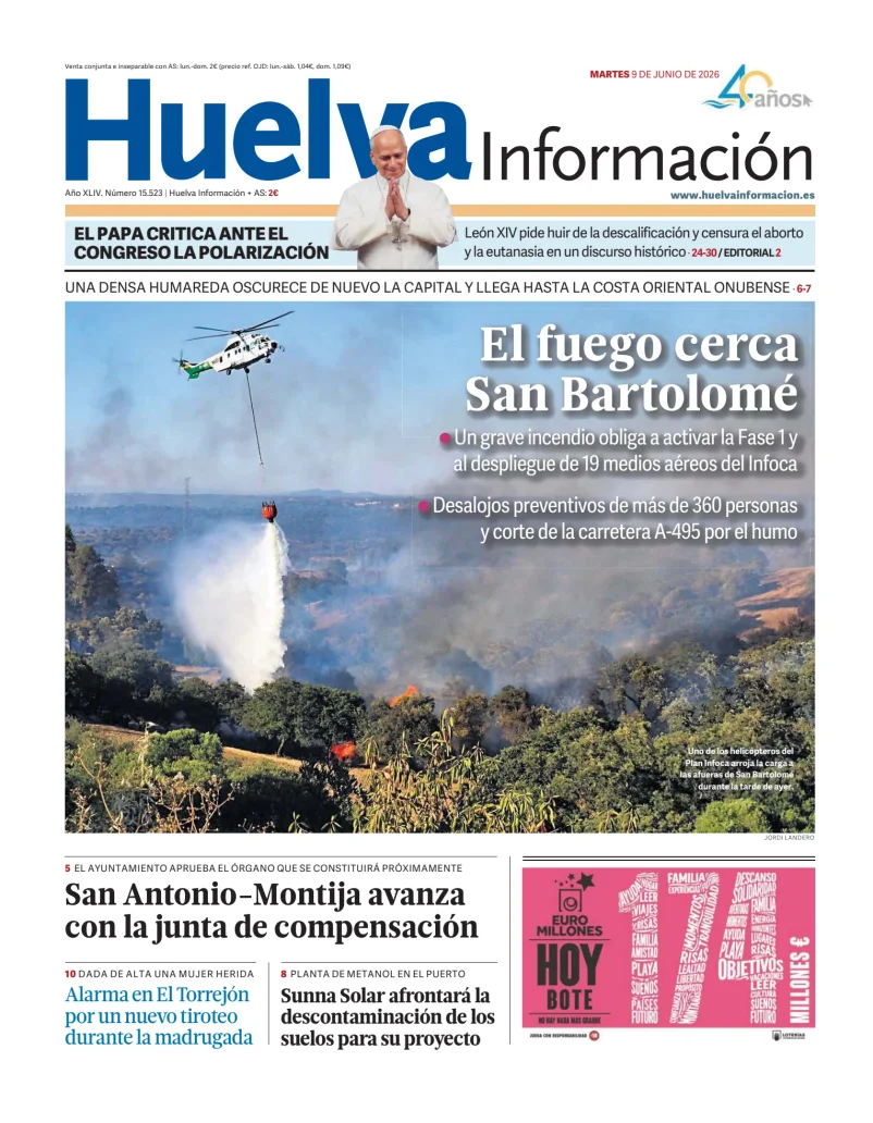 Portada de Huelva Información