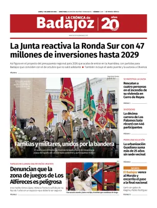 Portada de La Crónica de Badajoz, 1 de junio de 2026