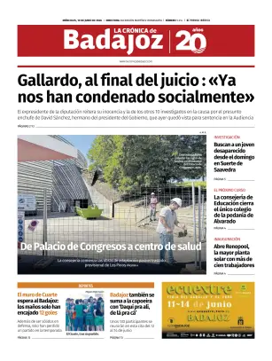 Portada de La Crónica de Badajoz, 10 de junio de 2026