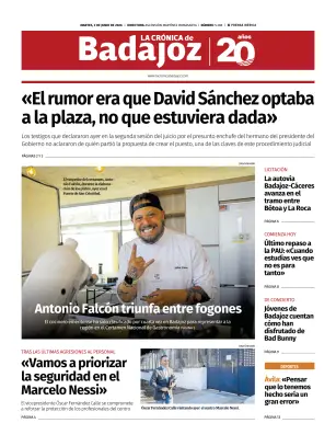 Portada de La Crónica de Badajoz, 2 de junio de 2026