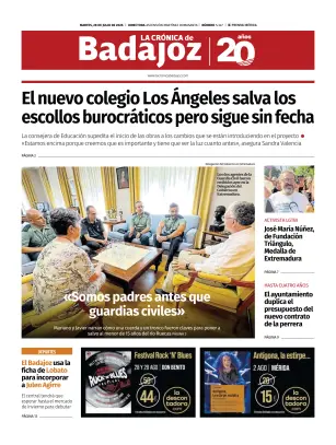 Portada de La Crónica de Badajoz, 28 de julio de 2026