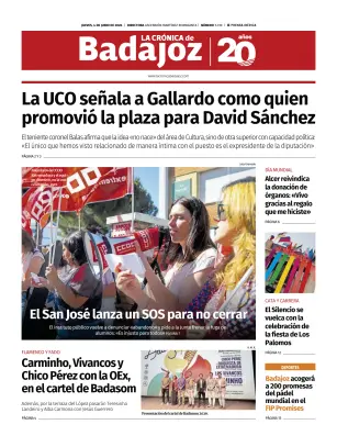 Portada de La Crónica de Badajoz, 4 de junio de 2026